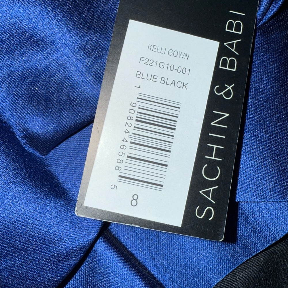 New - Sachin + Babi Kelli Gown Royal Blue and Black 8 Dress - Picture 4 of 10
